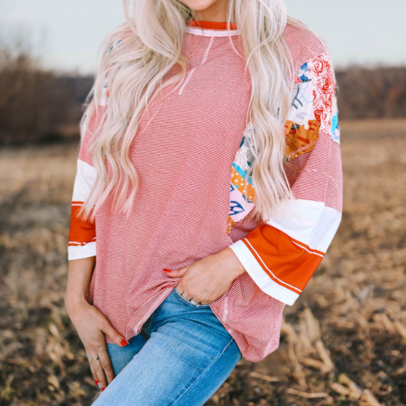 Contrast Striped Sweatshirt