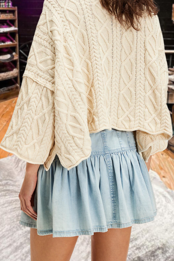 A-line Silhouette Denim Mini Skirt