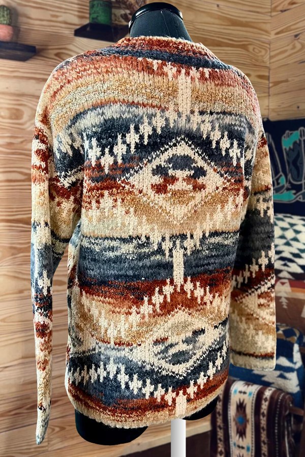 Vintage Aztec V-Neck Sweater