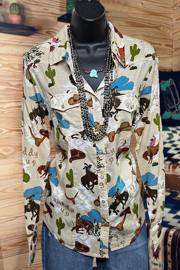 Western Cactus Print Shirt