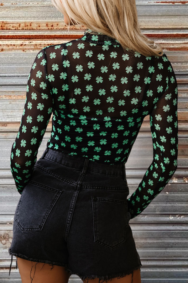 Lucky Clover Long Sleeve Bodysuit