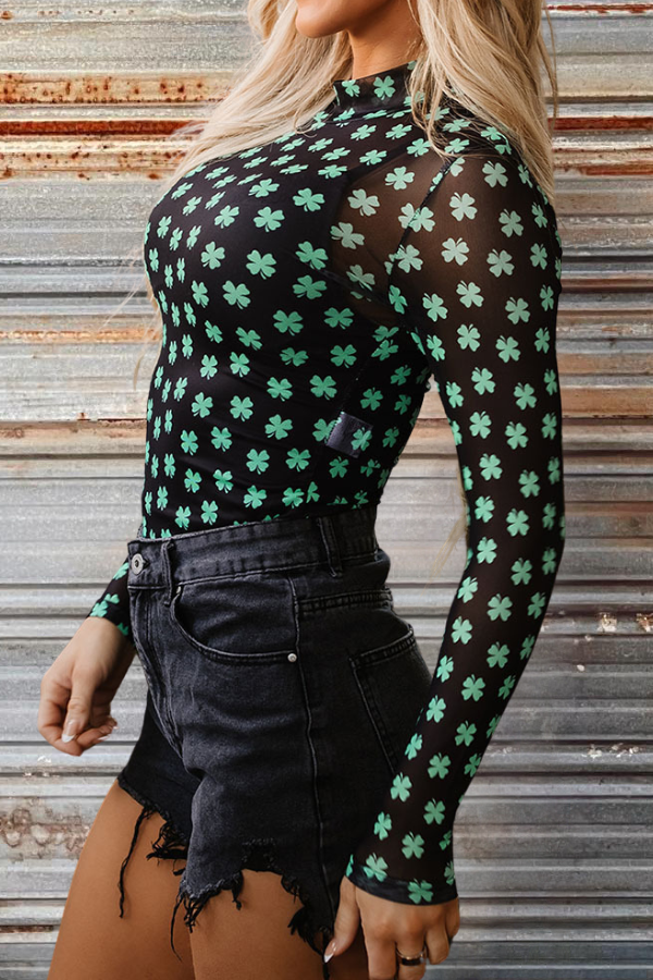 Lucky Clover Long Sleeve Bodysuit