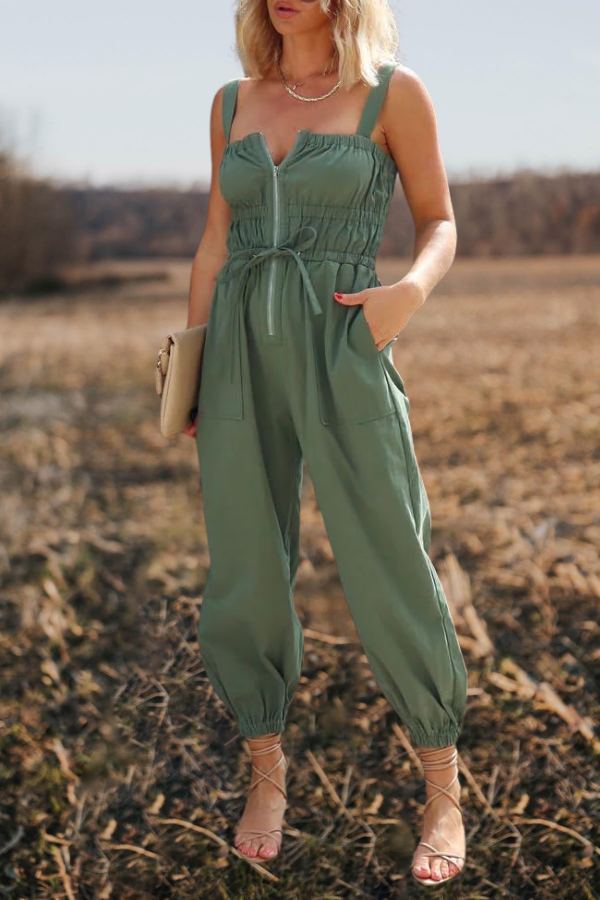 Cargo Overall Wide Leg Jumpsuit