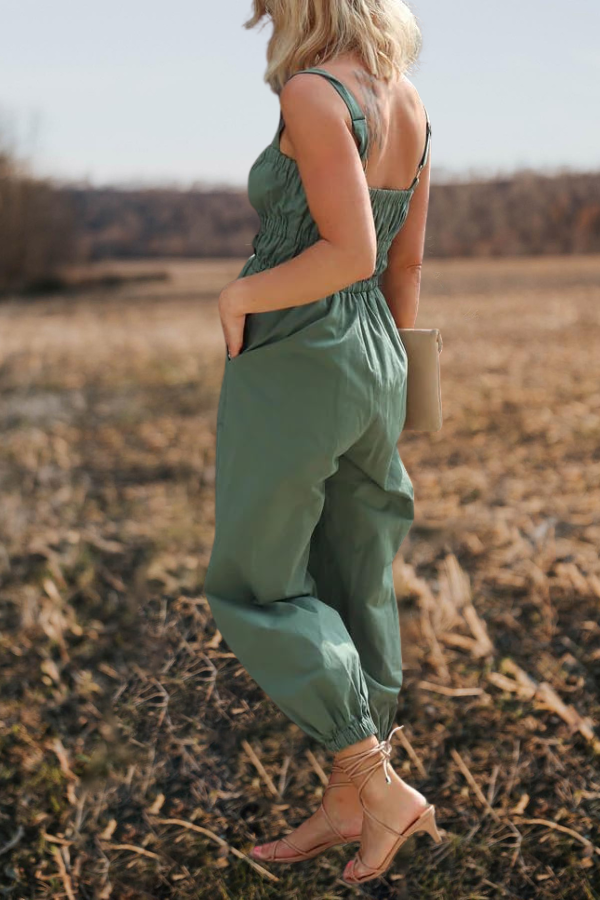 Cargo Overall Wide Leg Jumpsuit