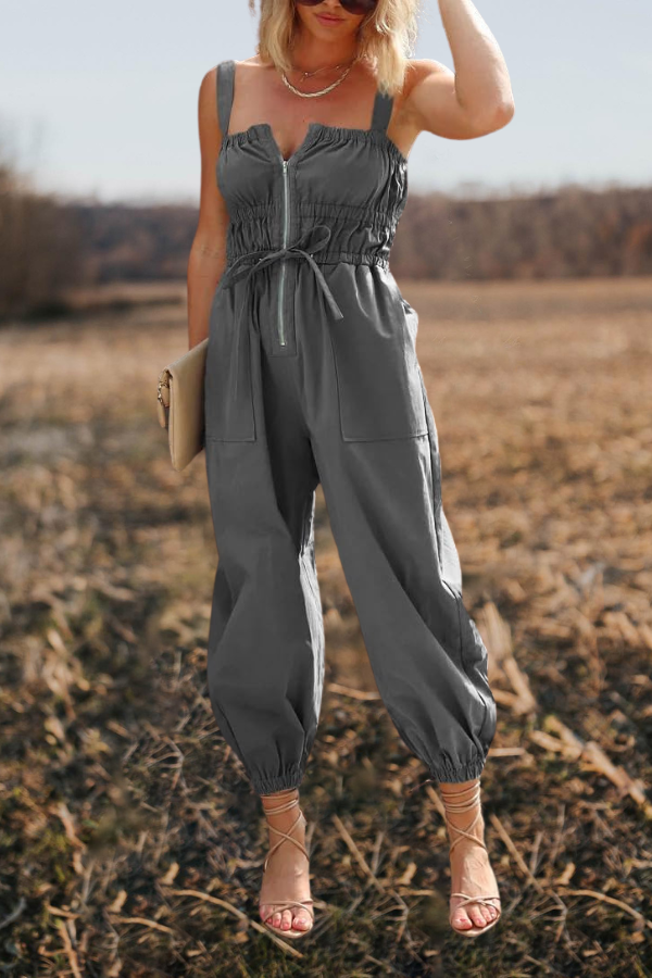 Cargo Overall Wide Leg Jumpsuit