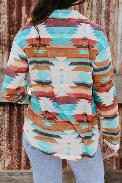 Ride Aztec Printed V Neck Shirt