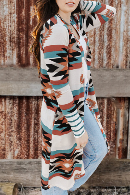 Striped Long Sleeve Sweater Cardigan