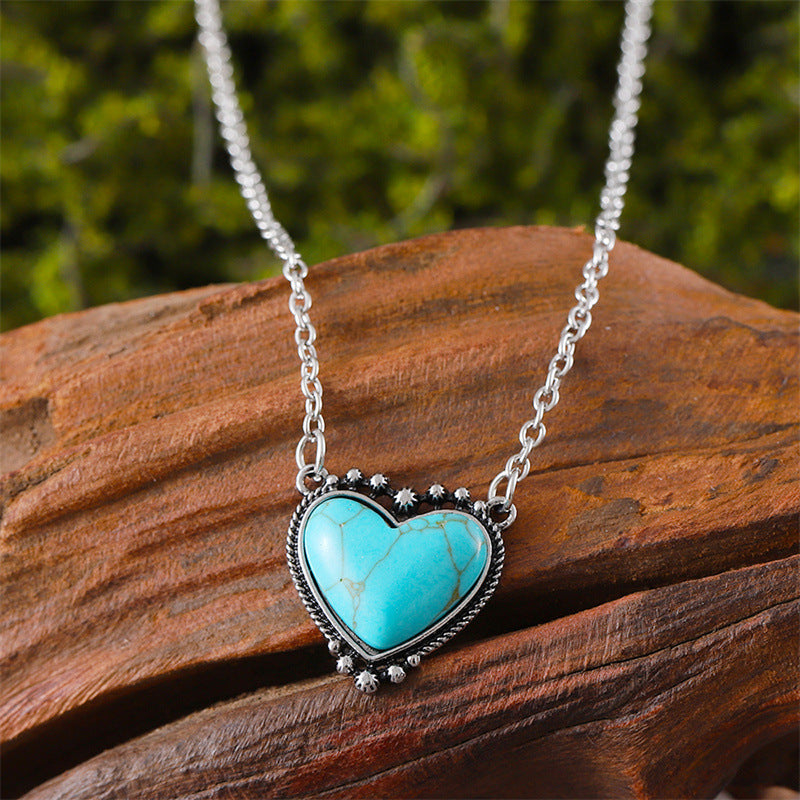 Turquoise Heart Pendant Necklace