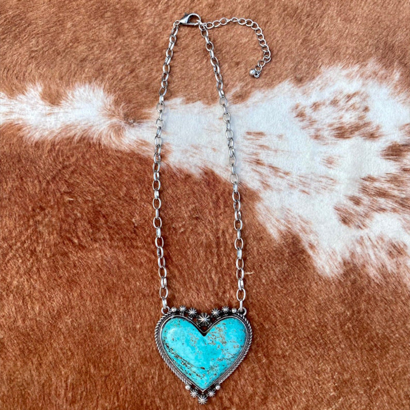 Turquoise Heart Pendant Necklace