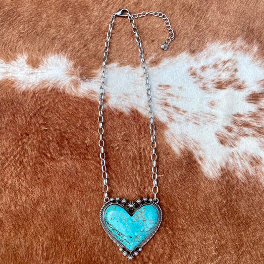 Turquoise Heart Pendant Necklace