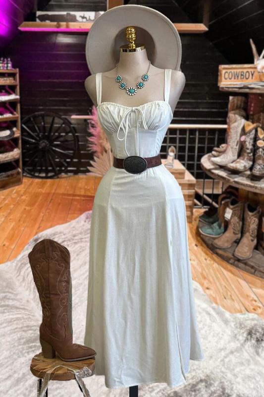 Back Cross Straps Suspender Dress