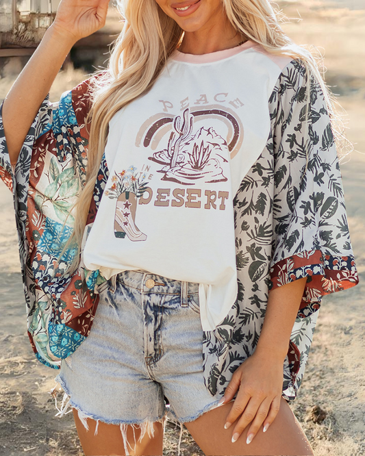Loose Chiffon Printed Blouse Top