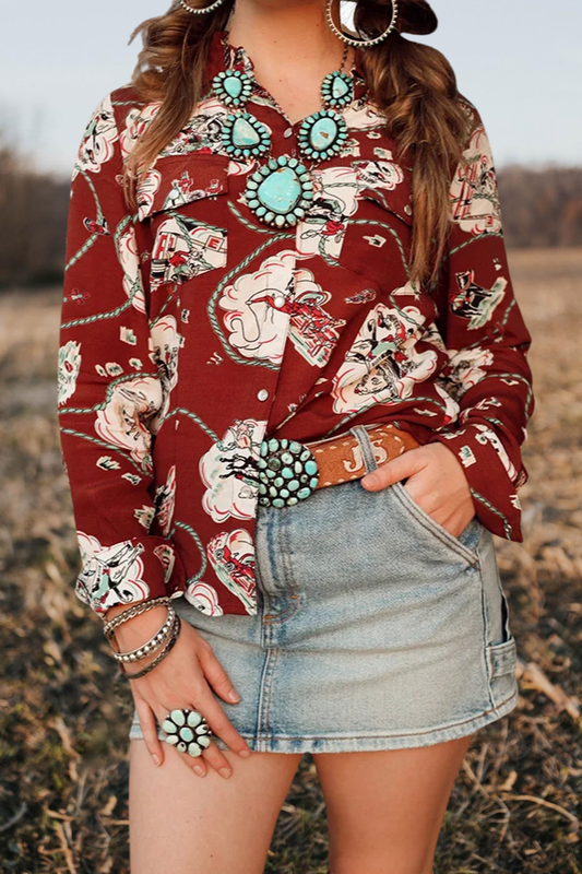 Western Rodeo Print Shirt