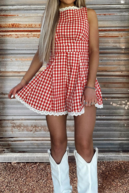 Beautiful Plaid Print Romper