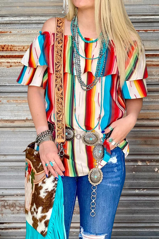 The Piñata Party Serape Stripe Top