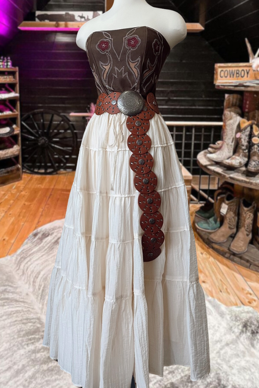 Patchwork A-Line Maxi Skirt