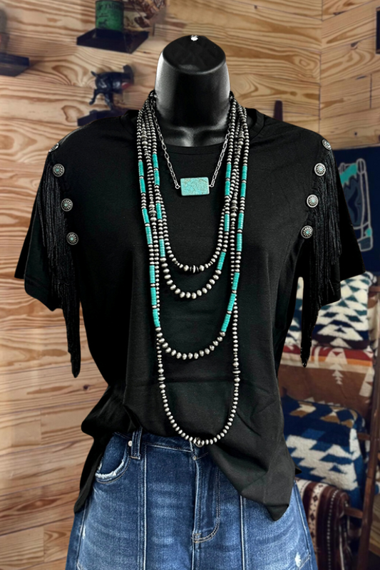 Western Rivet Tassel T-Shirt