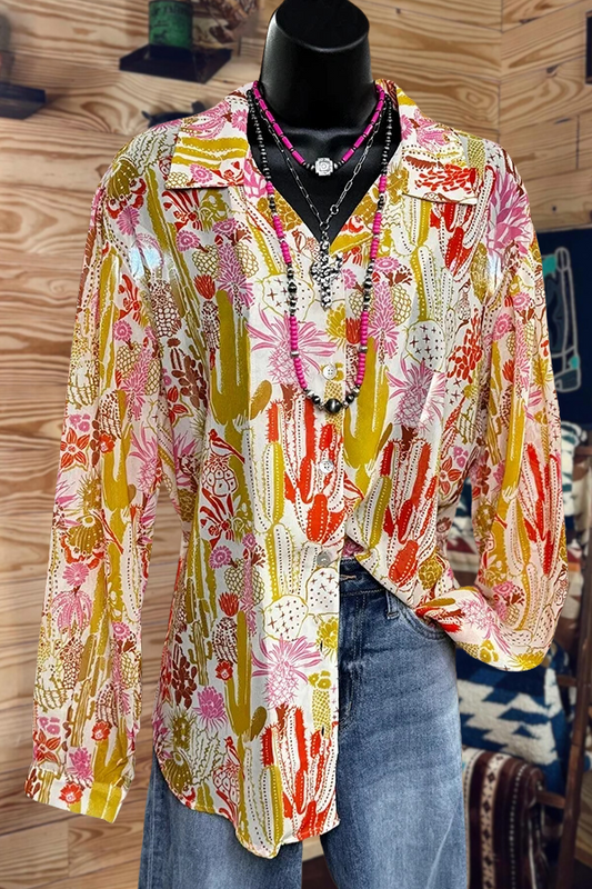 Western Colored Cactus Shirt