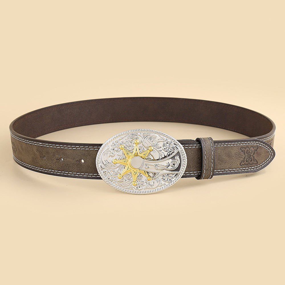 Western Cowboy Belts-Brown