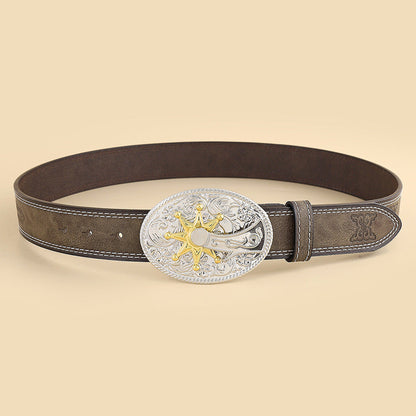 Western Cowboy Belts-Brown