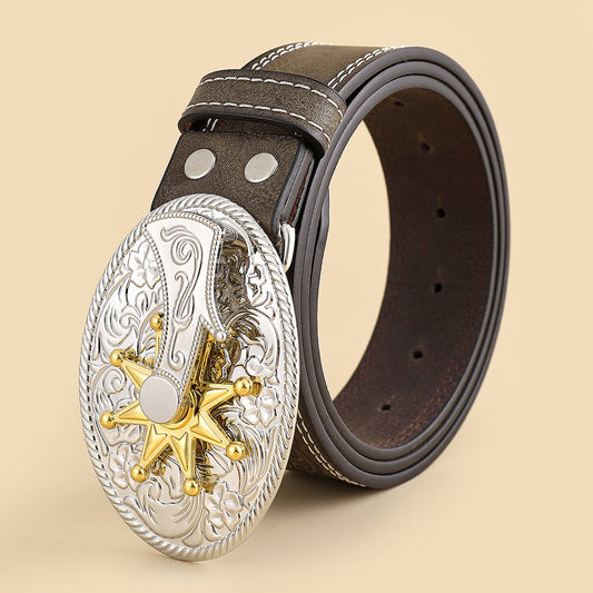 Western Cowboy Belts-Brown