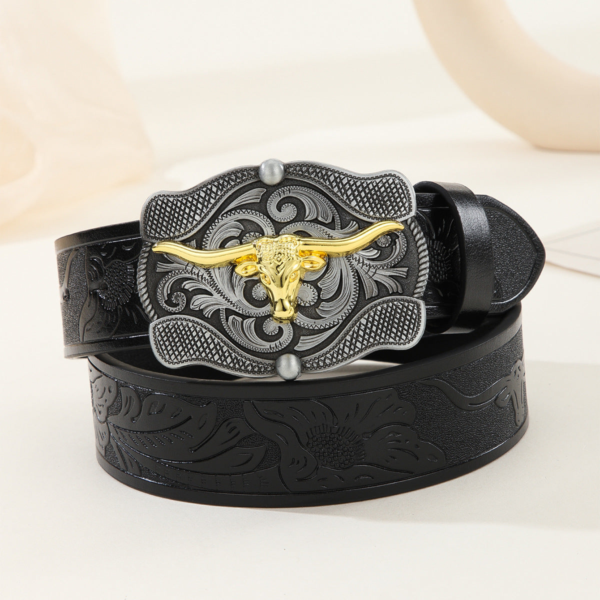Western Cowhead Belts-Black